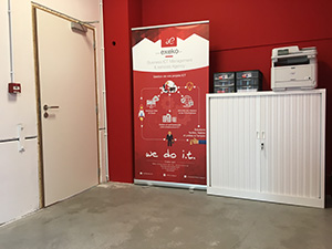 Photographie de l'accueil des bureaux de la société Exeko à Nivelles. | © Exeko